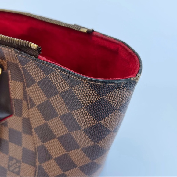 Louis Vuitton Kaisa Tote Satchel PM N51554 Damier Ebene Cerise Red Brown - Picture 5 of 13